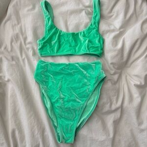 ASOS Green Velvet Bikini Set